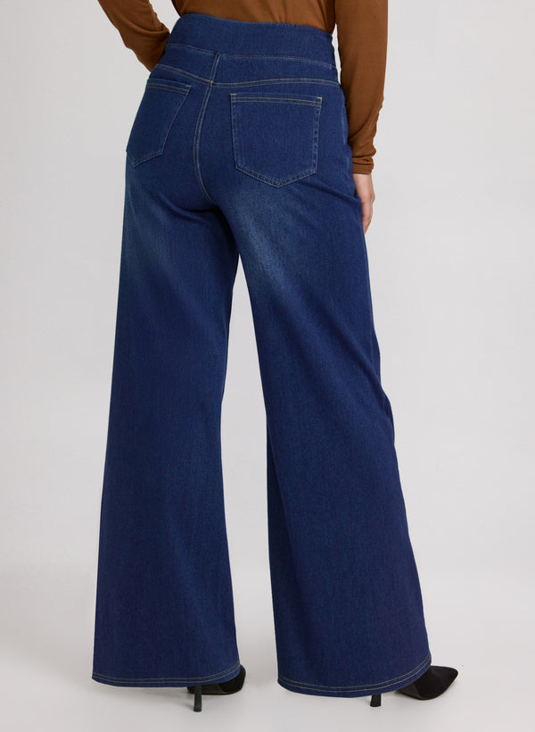 Laura Pull-On Wide-Leg Jeans