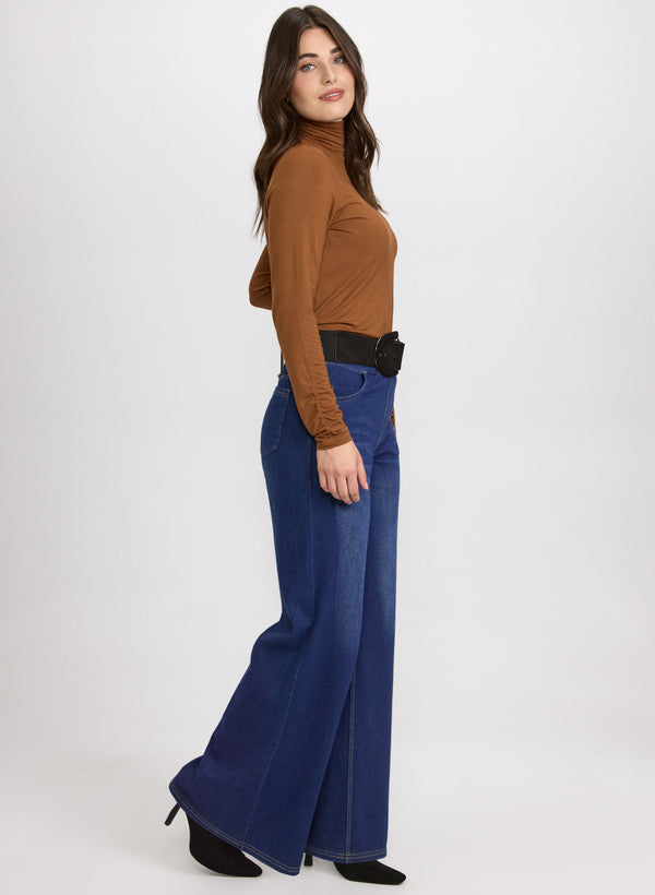 Laura Pull-On Wide-Leg Jeans