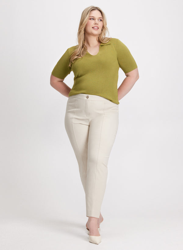 laura Pull-Over Polo Sweater & Paisley Print Pants