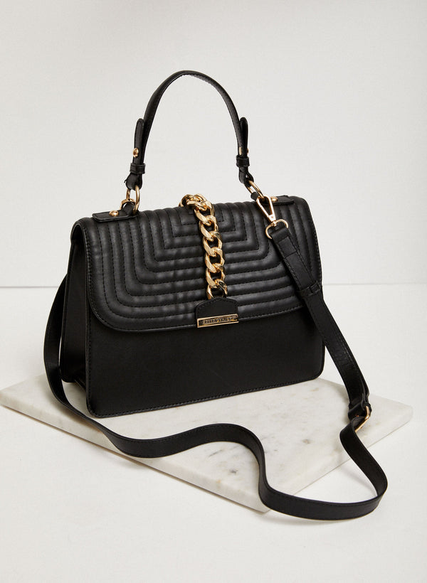 laura Quilted Chain Detail Satchel