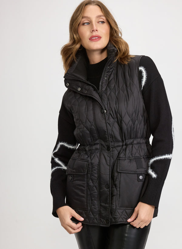 laura Quilted Drawstring Waist Vest