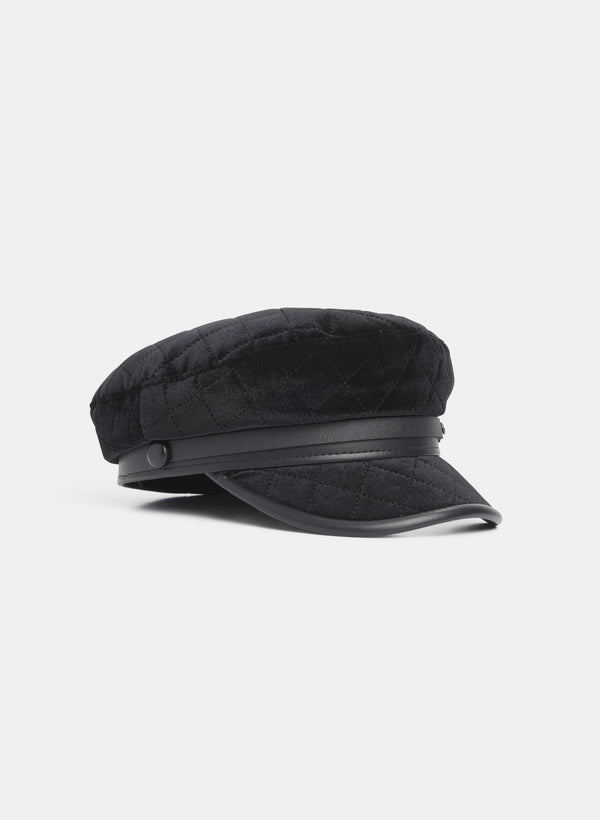 laura Quilted Velvet Cap