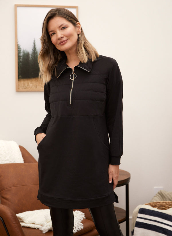 laura Quilted Zipper Trim Tunic