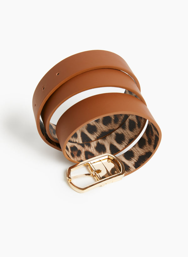 laura Reversible Leopard Print Belt