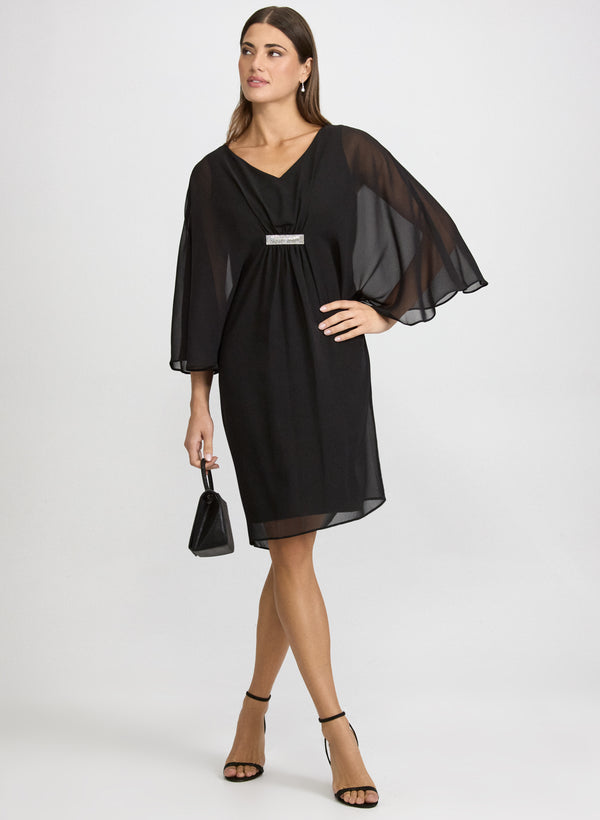 laura Rhinestone Bar Detail Dress