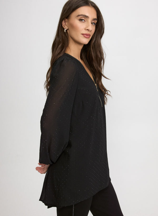 Laura Rhinestone Chiffon Blouse