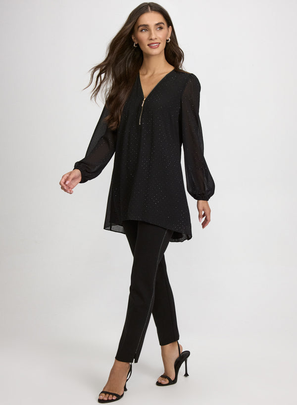 Laura Rhinestone Chiffon Blouse