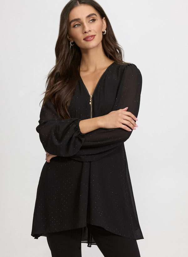 laura Rhinestone Chiffon Blouse