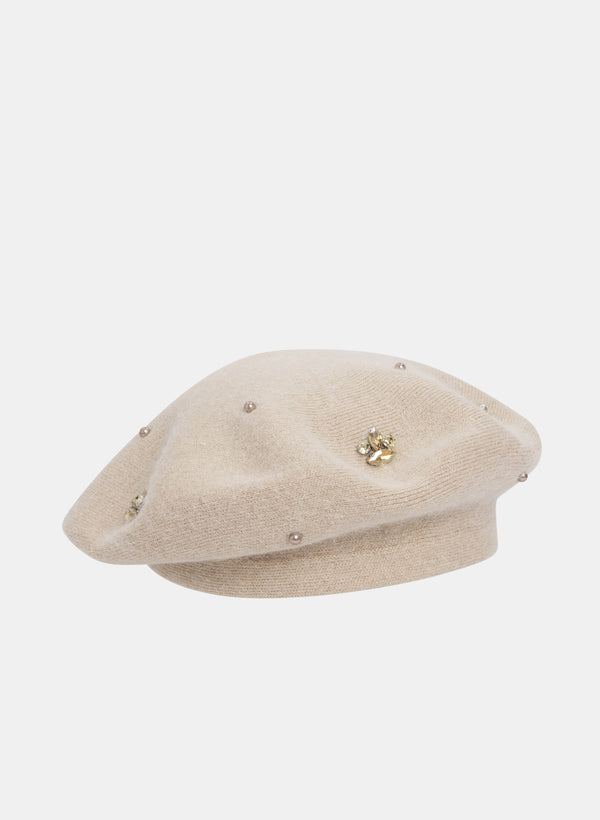 laura Rhinestone Detail Beret