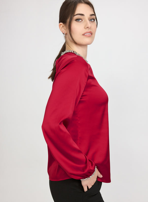 Laura Rhinestone Detail Blouse