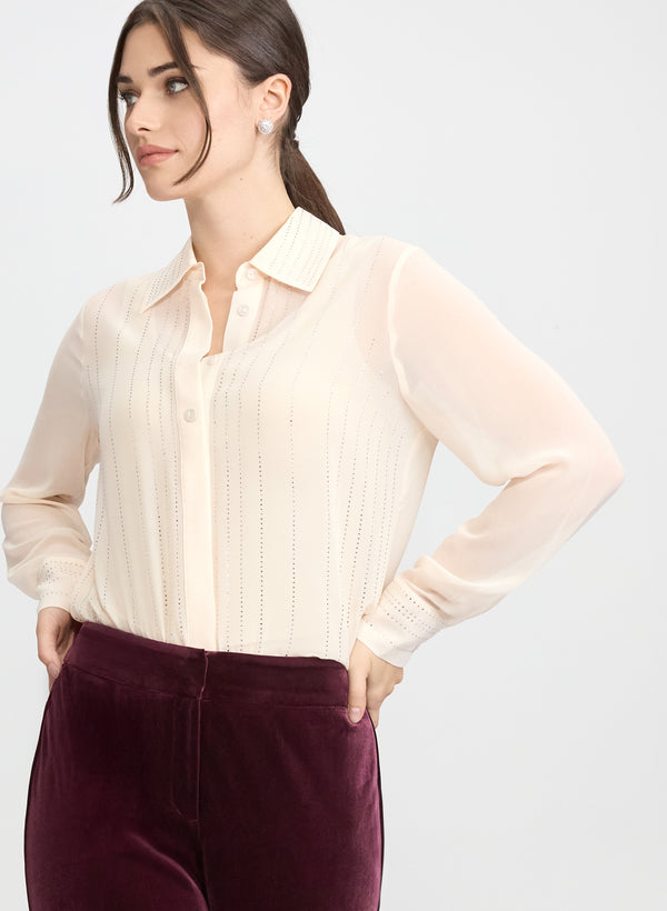laura Rhinestone Detail Blouse