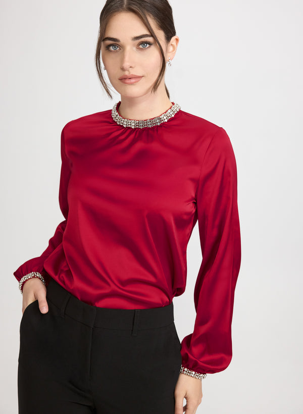 laura Rhinestone Detail Blouse