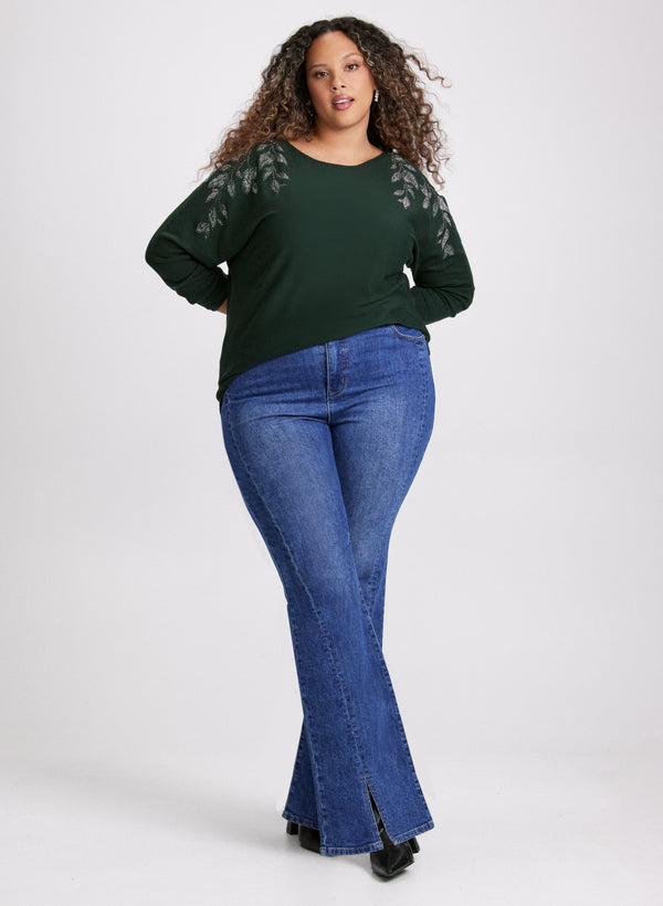 Laura Rhinestone Detail Knit Sweater