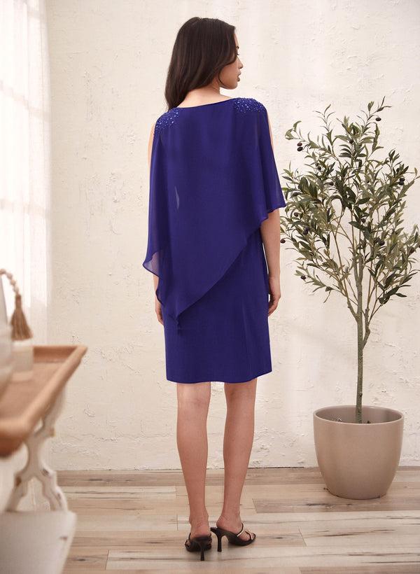 Laura Rhinestone Detail Poncho Dress