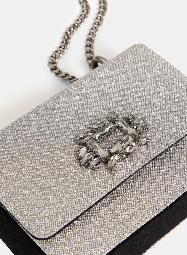 Laura Rhinestone Detail Shimmering Clutch