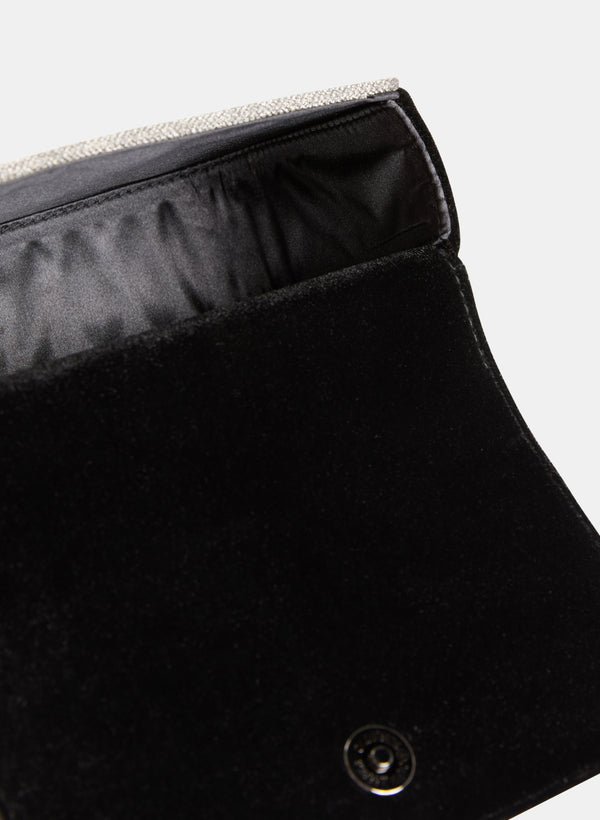Laura Rhinestone Detail Shimmering Clutch