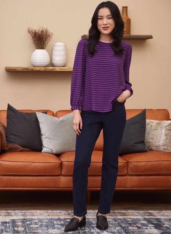 Laura Rhinestone Detail Straight Leg Jeans