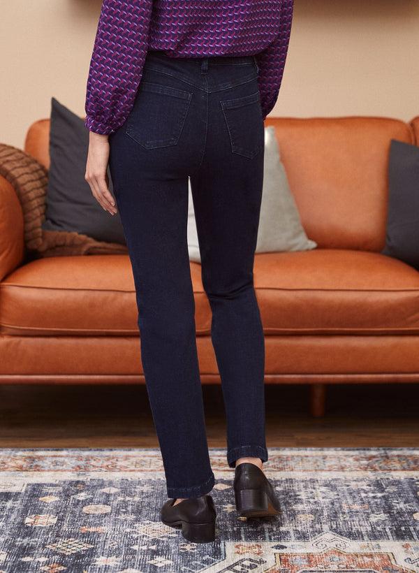 Laura Rhinestone Detail Straight Leg Jeans