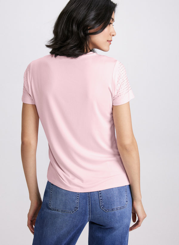 Laura Rhinestone Detail T-Shirt