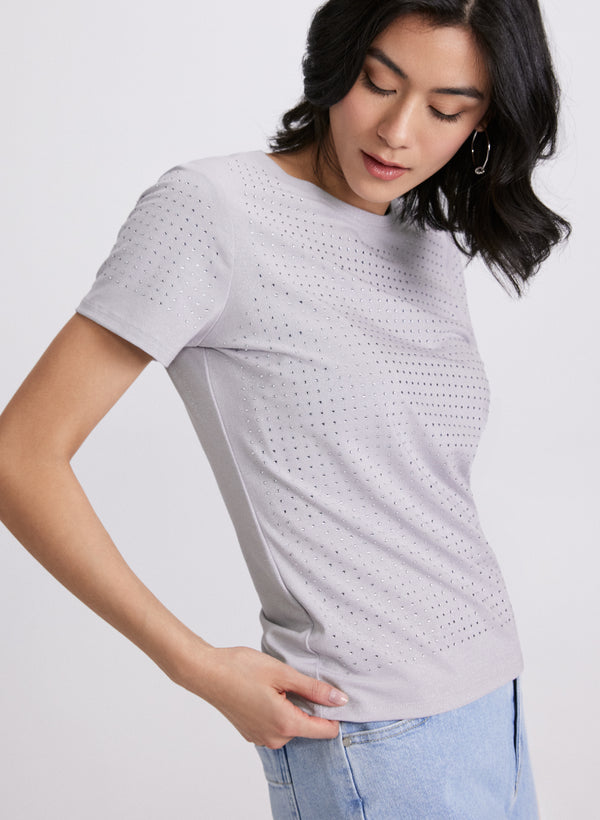 Laura Rhinestone Detail T-Shirt