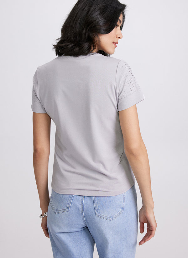 Laura Rhinestone Detail T-Shirt