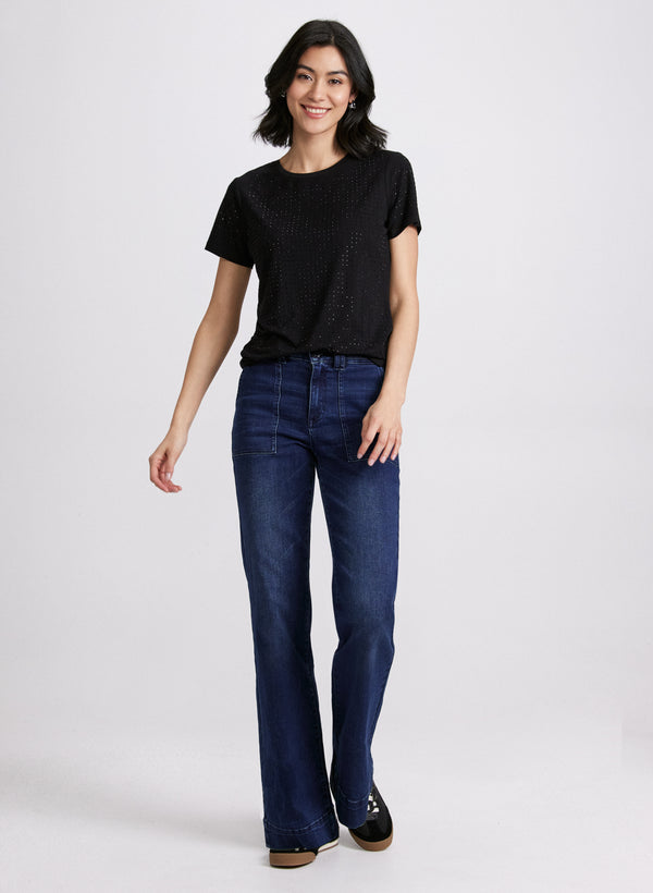 Laura Rhinestone Detail T-Shirt