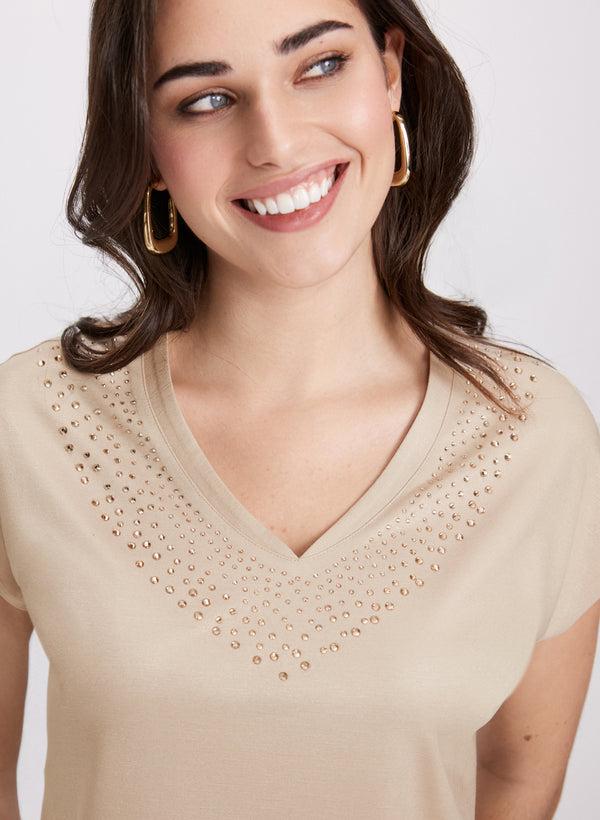 Laura Rhinestone Detail T-Shirt