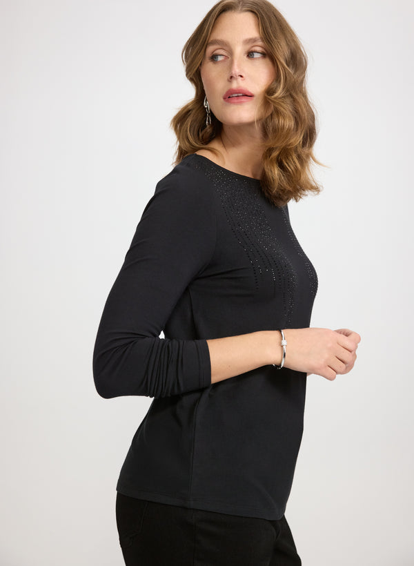 Laura Rhinestone Detail T-Shirt