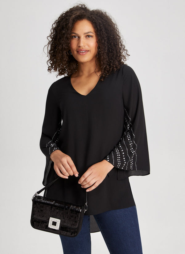 laura Rhinestone Detail Tunic