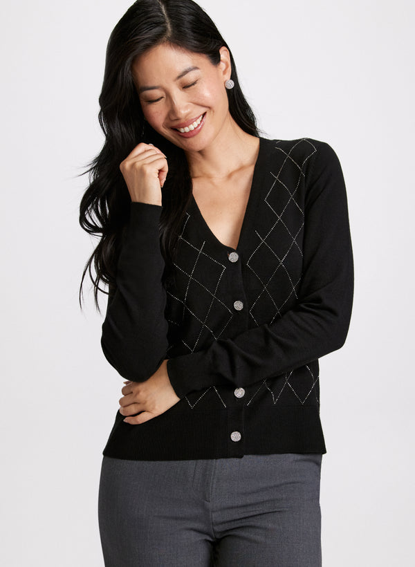 Laura Rhinestone Embellished Cardigan