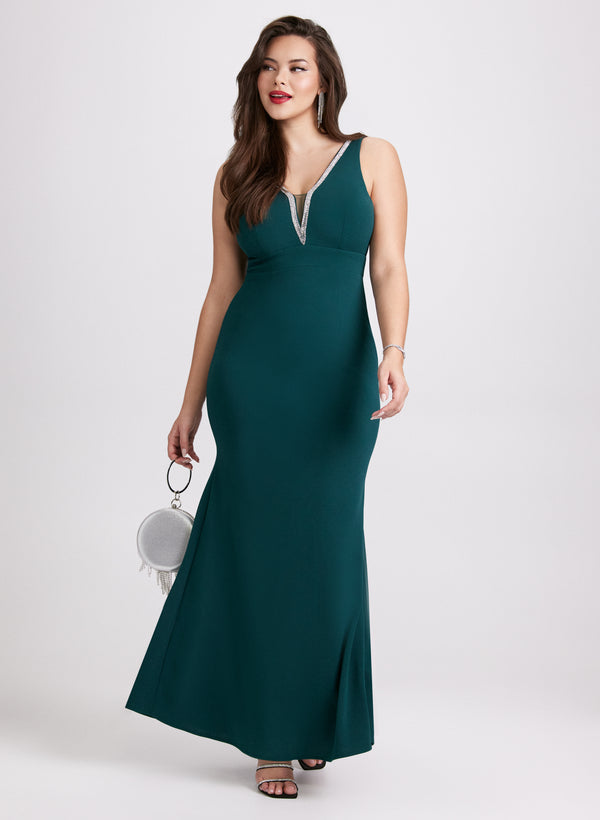 laura Rhinestone Embellished Maxi Dress