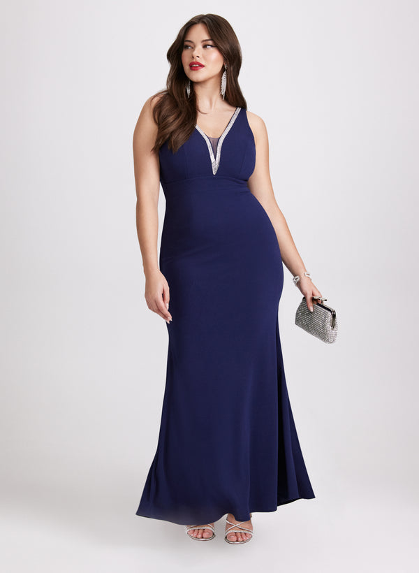 laura Rhinestone Embellished Maxi Dress