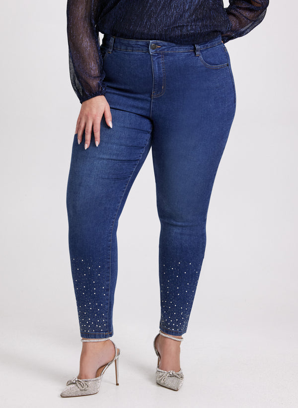 Laura Rhinestone Embellished Slim Leg Jeans