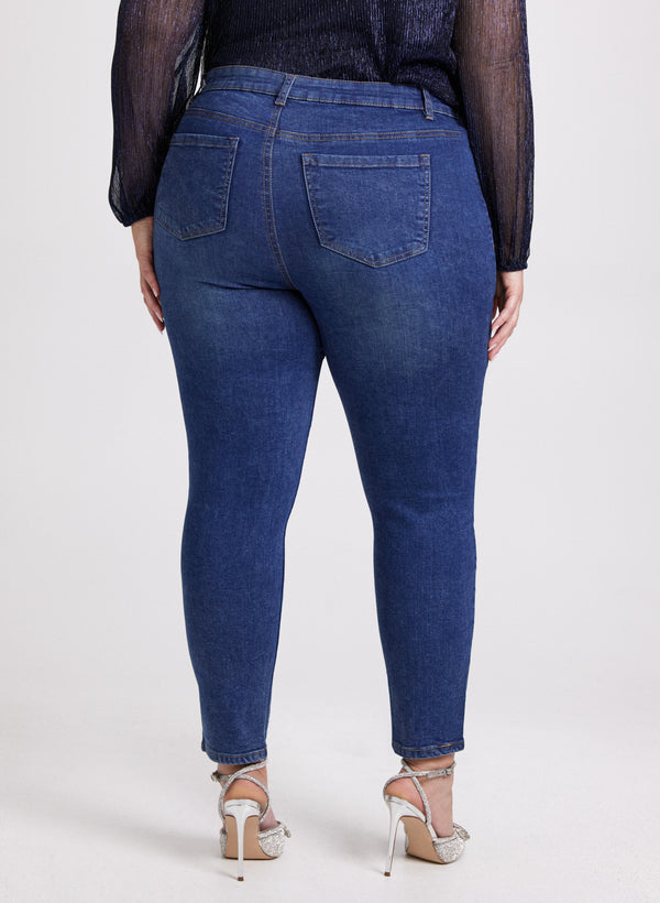 Laura Rhinestone Embellished Slim Leg Jeans