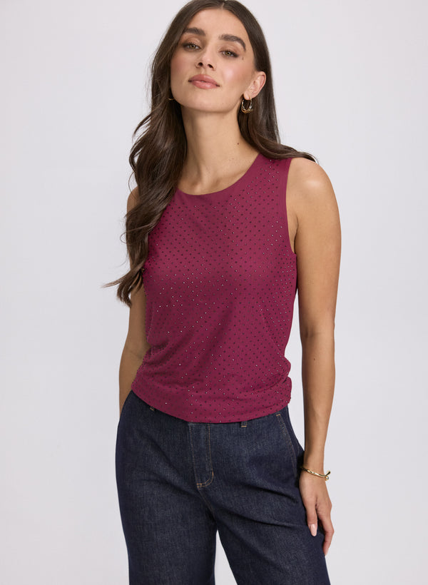 laura Rhinestone Embellished Tank Top