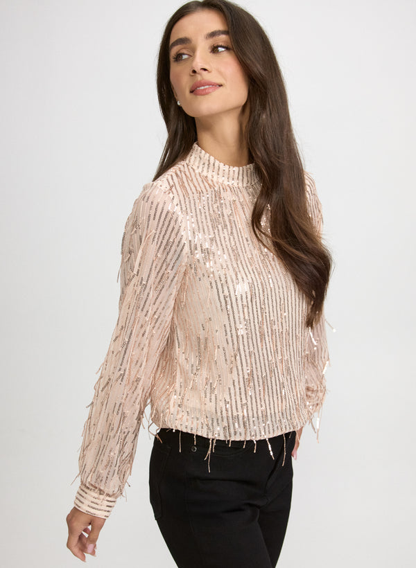 Laura Rhinestone Fringe Top