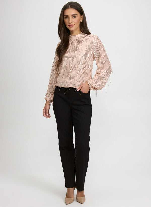 Laura Rhinestone Fringe Top