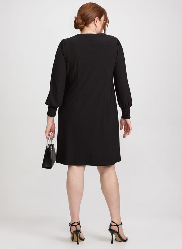 Laura Rhinestone Half-Zip Dress