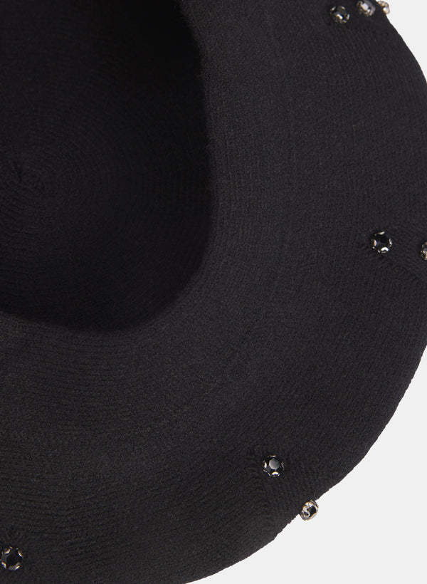 Laura Rhinestone Knit Beret