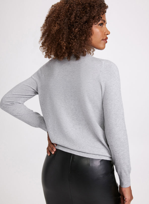 Laura Rhinestone Mock Neck Sweater