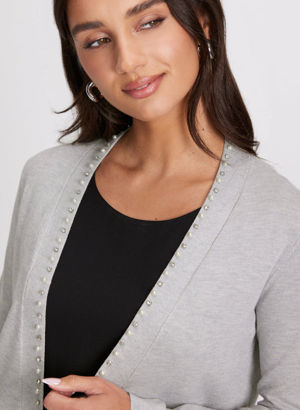 Laura Rhinestone & Pearl Detail Cardigan