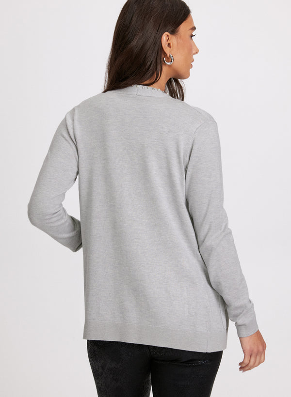 Laura Rhinestone & Pearl Detail Cardigan