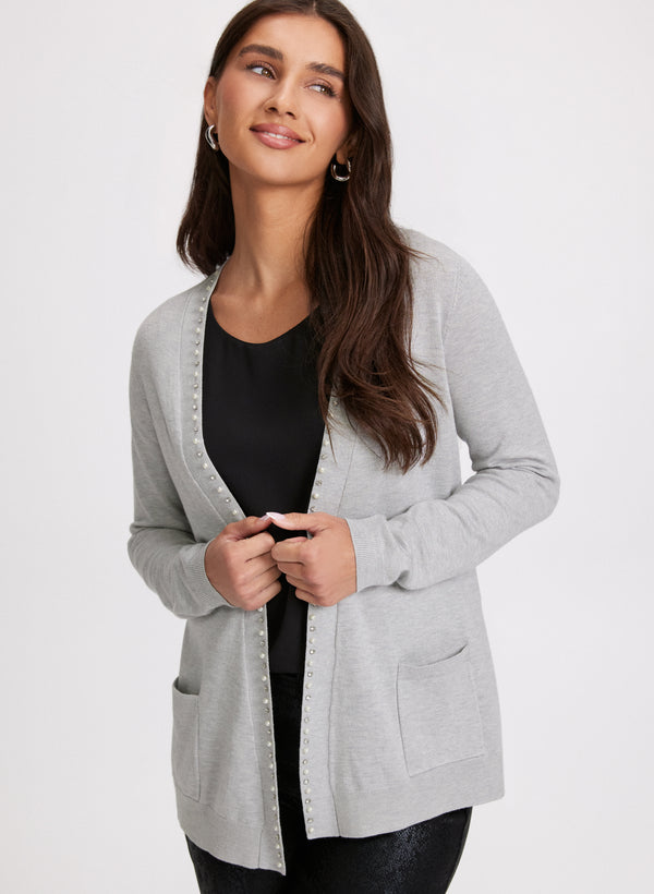 laura Rhinestone & Pearl Detail Cardigan