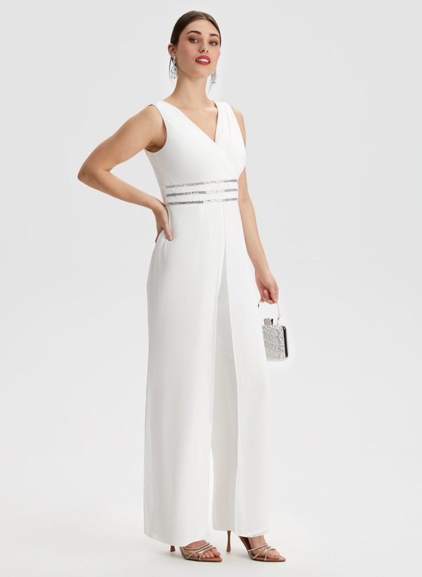 Laura Rhinestone Stripe Detail Jumpsuit