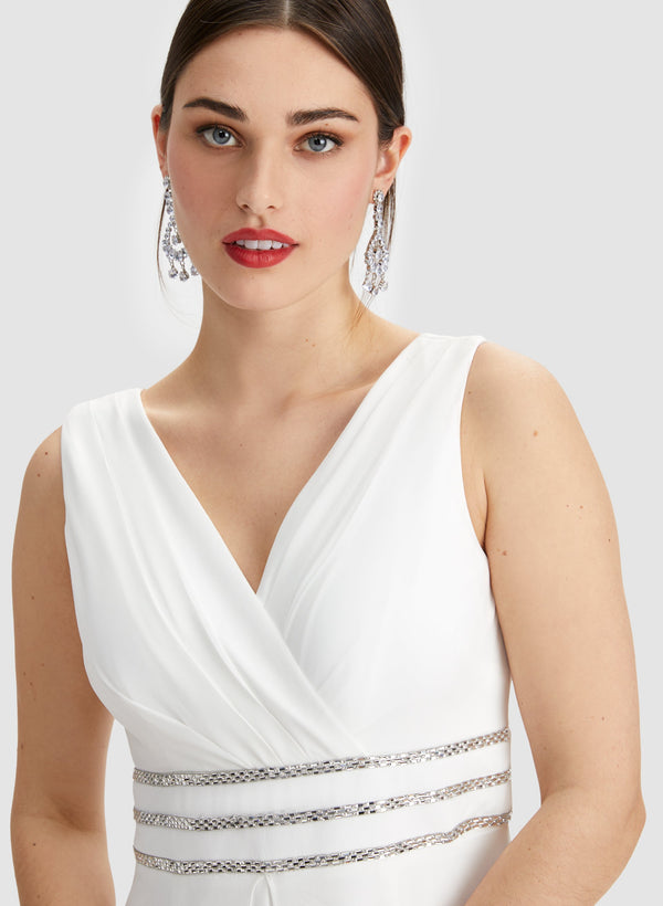 Laura Rhinestone Stripe Detail Jumpsuit