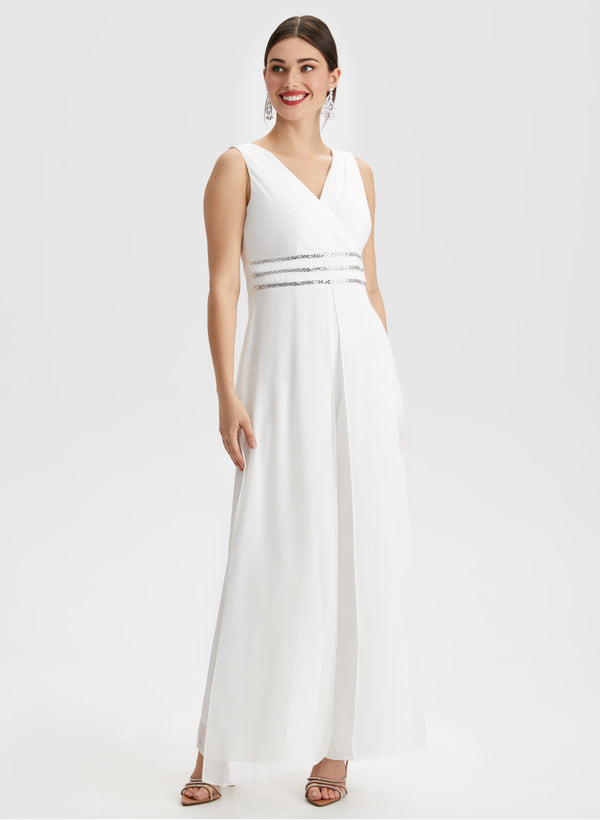 laura Rhinestone Stripe Detail Jumpsuit