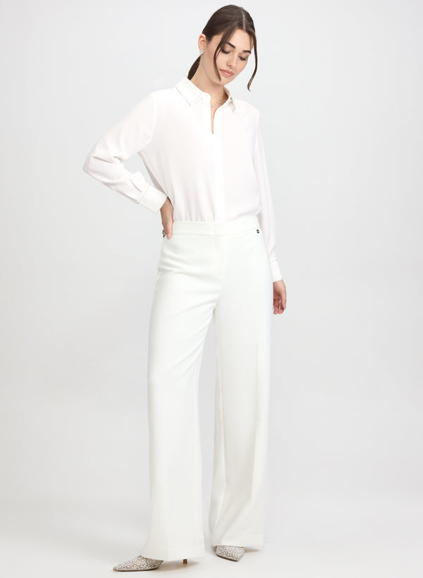 Laura Rhinestone Trim Blouse