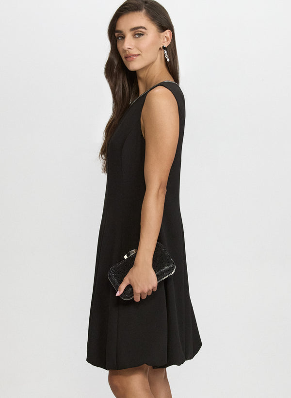 Laura Rhinestone Trim Dress