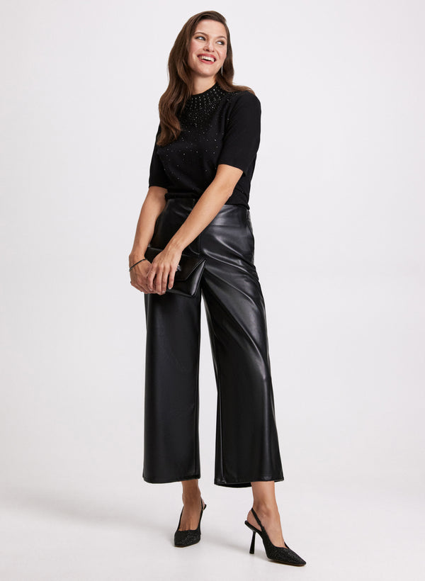 Laura Rhinestone Trim Sweater