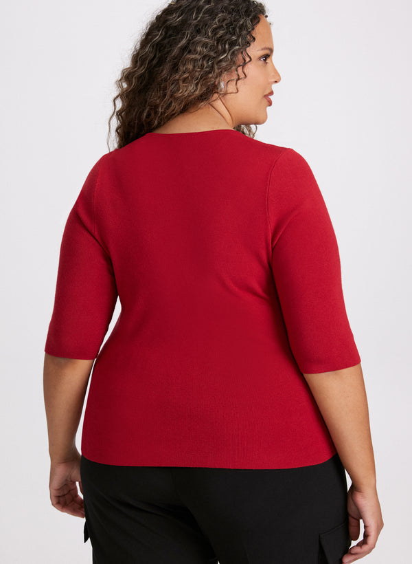 Laura Rhinestone Trim Sweater